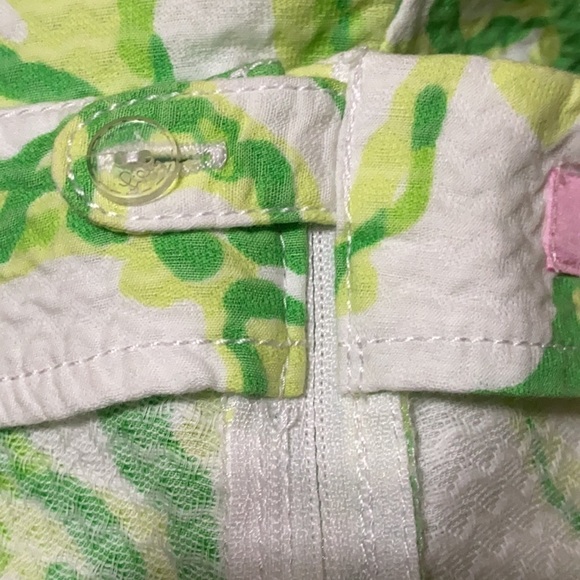 Women’s Lilly Pulitzer Liza Shorts Resort White Green Heart Breakers Size 6 - Picture 6 of 9
